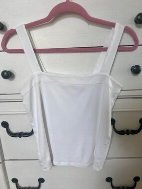 LOFT White Square Neck Tank Top